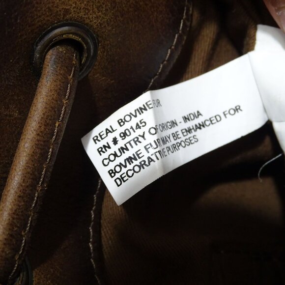 STS Ranch Leather Cowhide Calf Hair Crossbody Bag Purse Brown Rustic Cowgirl - Picture 8 of 13